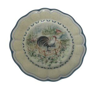 Lenox Provencal Garden Rooster Plate 9.5" Scalloped Edge Porcelain